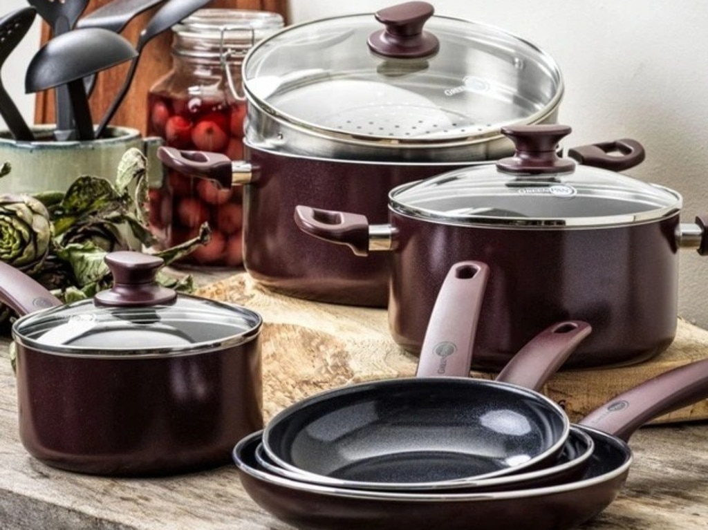 GreenPan Cambridge 15 18-Piece Cookware Set. Picture: Myer.