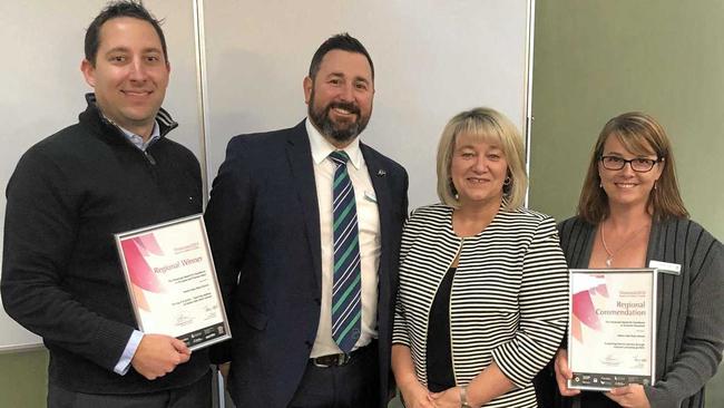 LEADERS: Hatton Vale State School head of curriculum Jonas Shantz, principal Ashley Lawless, Education Queensland regional director Leanne Wright and Hatton Vale State School Head of Special Education Sandra Calam. Picture: Contributed