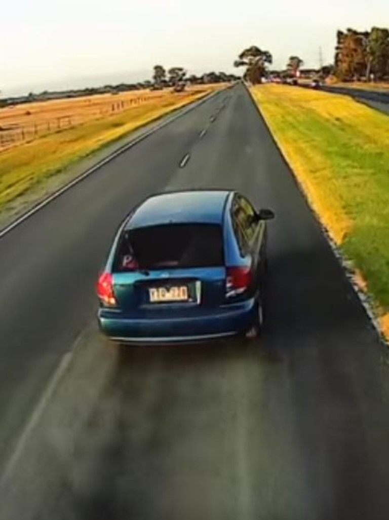 The driver pulled out right in front of the truck. Picture: Dash Cam Owners Australia