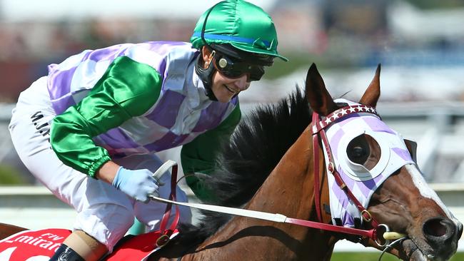 Michelle Payne riding Prince Of Penzance after winning the Melbourne Cup. Picture: Scott Barbour/Getty Images