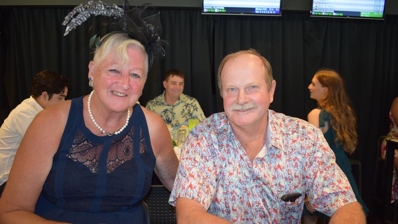 Janette Darveniza and Laurie Clem at the St Patrick’s Day races in Rockhampton on March 12, 2022. Picture: Aden Stokes