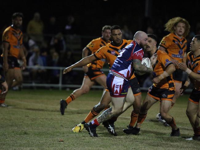 Israel Folau makes his Rugby League Gold Coast debut for Southport Tigers against defending champions Runaway Bay at Owen Park, Southport. Pic Mike Batterham