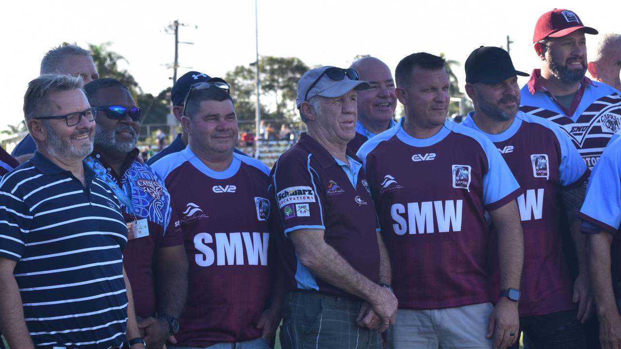 Some of the Capras Old Boys got together for the club's home games against Souths Logan Magpies at Browne Park, Rockhampton, on August 19, 2023.