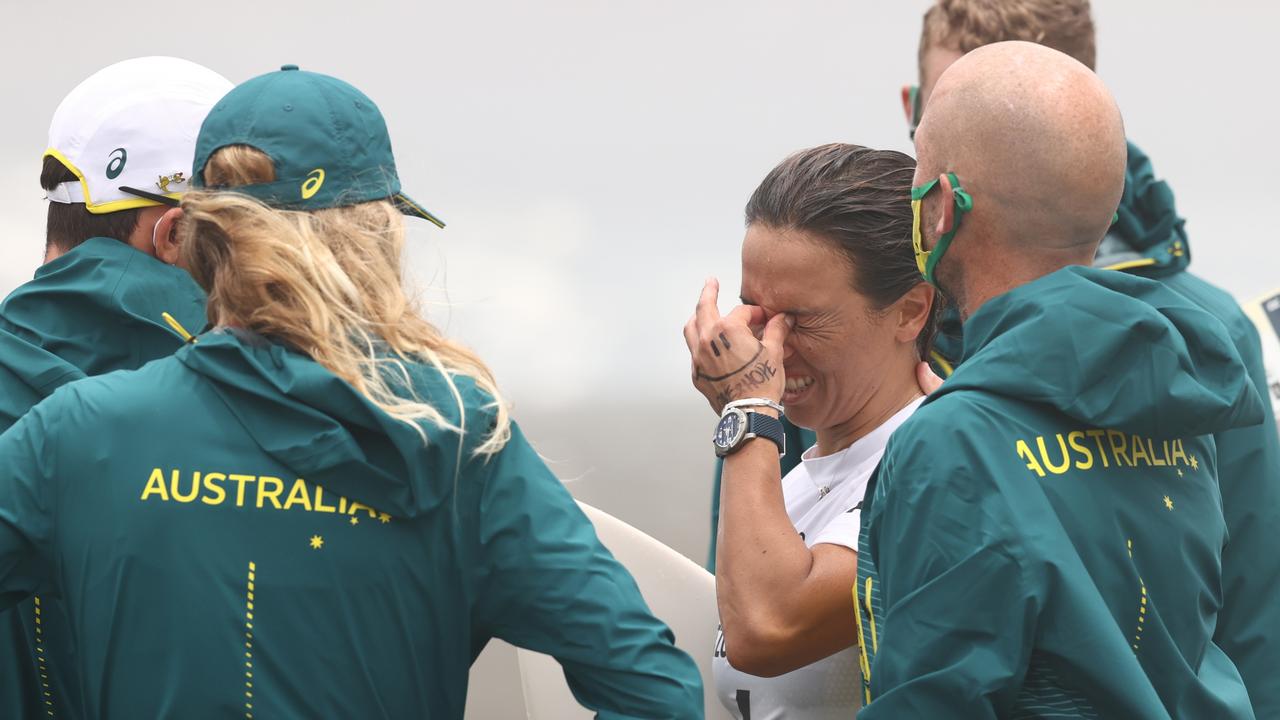 Sally Fitzgibbons in tears after her campaign ended