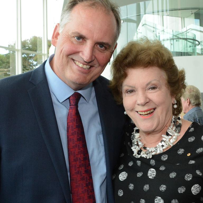 Hedley Thomas and Sallyanne Atkinson at St Hilda's Foundation business lunch at RACV Royal Pines, Benowa. Picture: Regina King