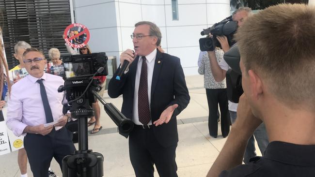 Peter Young thanked protesters for making their thoughts known. Picture: Lea Emery