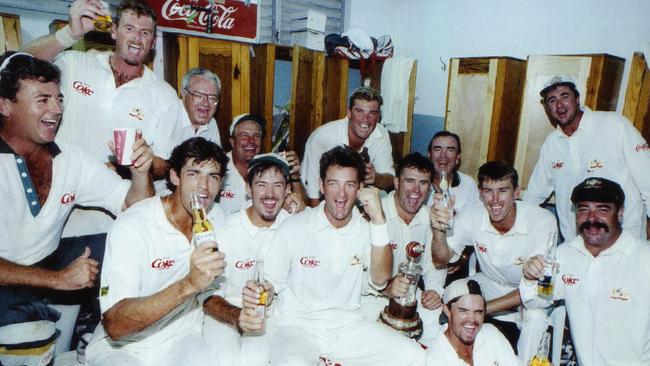 Australia celebrate their historic win, the mood in the home changing room was less jubilant.