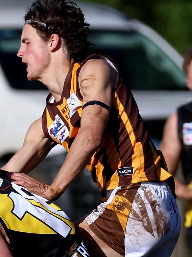 Ollie Watt in action for Woodend-Hesket. Picture: Hamish Blair