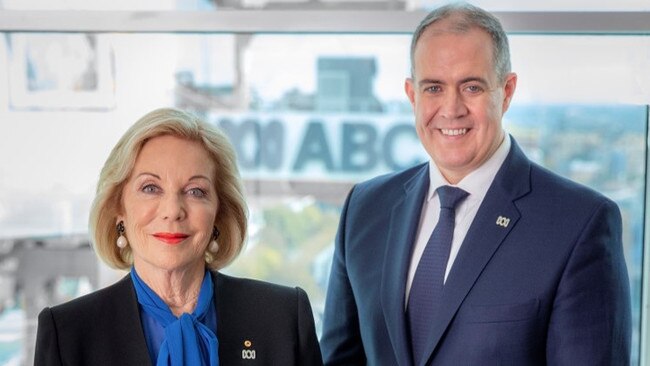 Ita Buttrose, chair of ABC and David Anderson, managing director of ABC. Picture: ABC