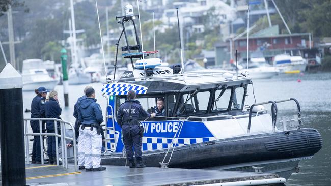 Water police were at the scene in northern Sydney on Thursday morning. Picture: NewsWire / Jeremy Piper