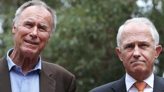 John Alexander, left, with Prime Minister Malcolm Turnbull. Picture: John Feder.