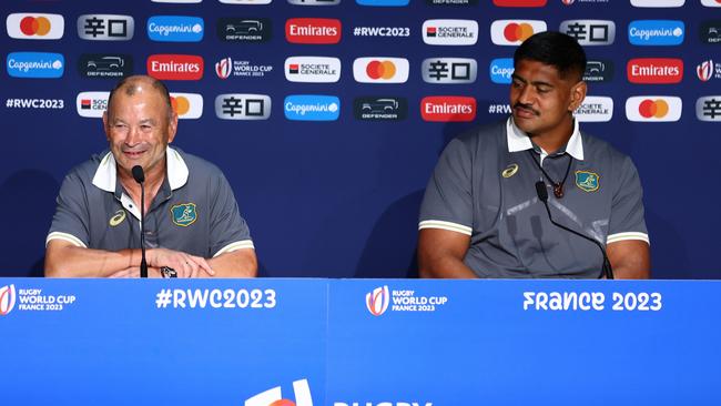 Eddie Jones and Will Skelton (Photo by Chris Hyde/Getty Images)