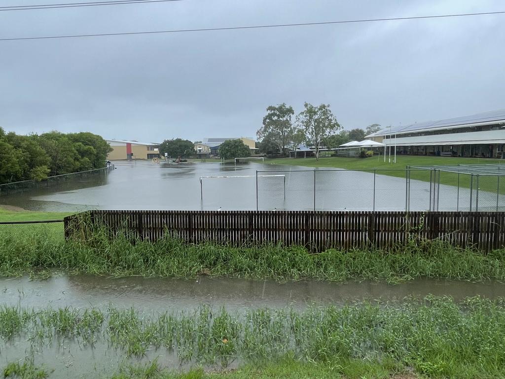 Mackay weather. Mackay Christian College grounds underwater on Tuesday, February 4, 2025. Picture: Janessa Ekert