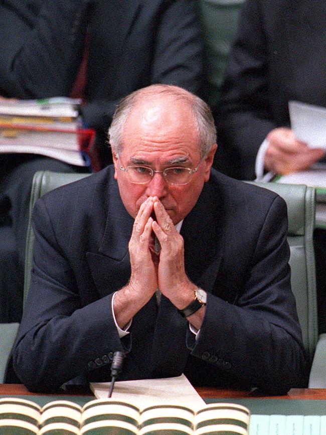 Prime Minister John Howard in parliament in 2000.