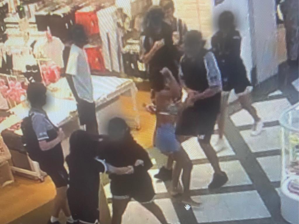 CCTV stills from fights at the Casuarina Square shopping centre. Picture: Supplied