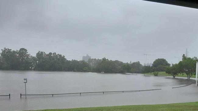 Gold Coast Cricket's Cheltenham Oval, Robina, after Cyclone Alfred. Picture: Supplied