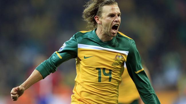 Brett Holman scored a cracker as the Socceroos put up a brave fight against Serbia.