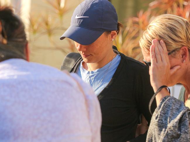 Laura Adele Hinks leaves the Darwin Local Court on Monday. Picture: Glenn Campbell