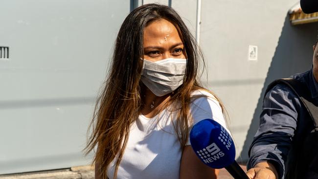 Saranitha as she walked free from Kerobokan Prison. Picture: Lukman S. Bintoro