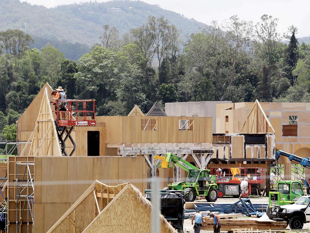 The set for the Pirates of the Caribbean is under construction in the Gold Coast hinterland. Pic by Luke Marsden.