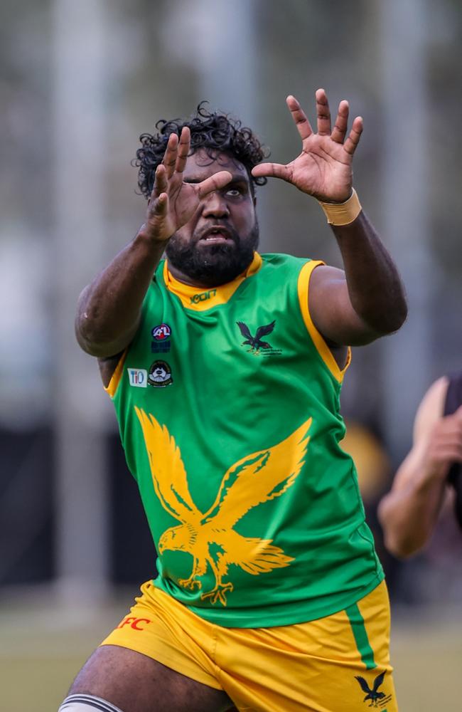 Marcus McDonald scored seven goals on his debut for Pioneer in the 2024 CAFL season. Picture: Charlie Lowson / AFLNT Media
