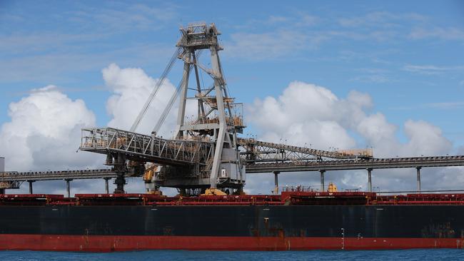 A coal ship is docked at Abbot Point coal port in Bowen, Australia. Picture: Getty