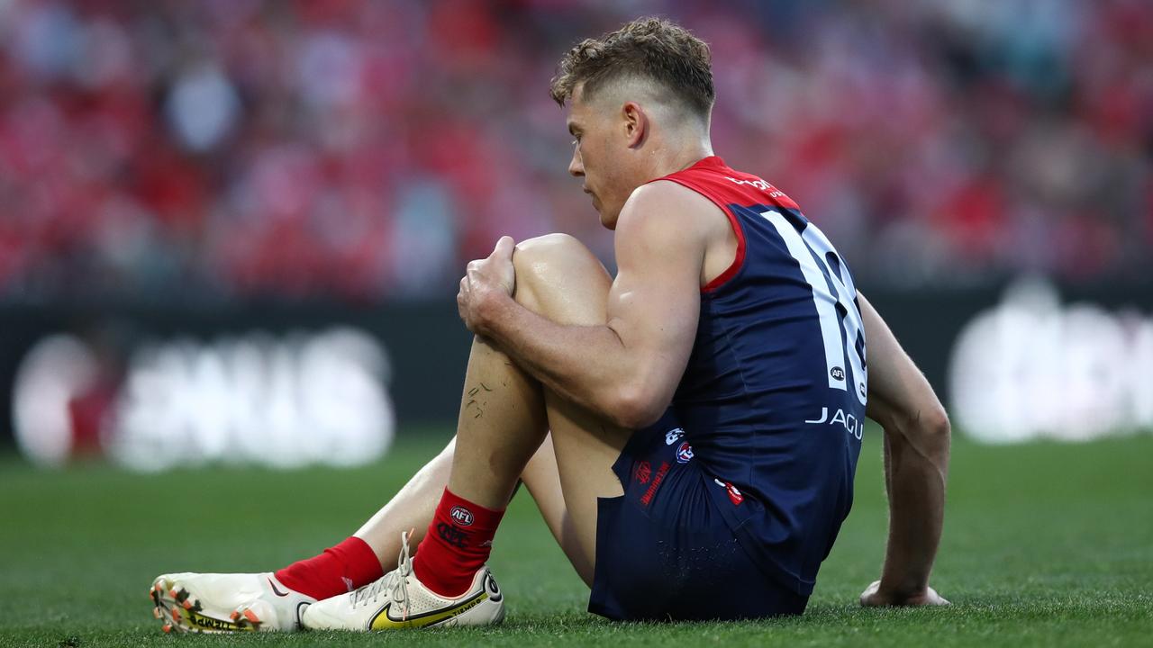 The Dees have been hit by injuries up forward again with Jake Melksham out for the rest of the season. (Photo by Jason McCawley/AFL Photos/via Getty Images )