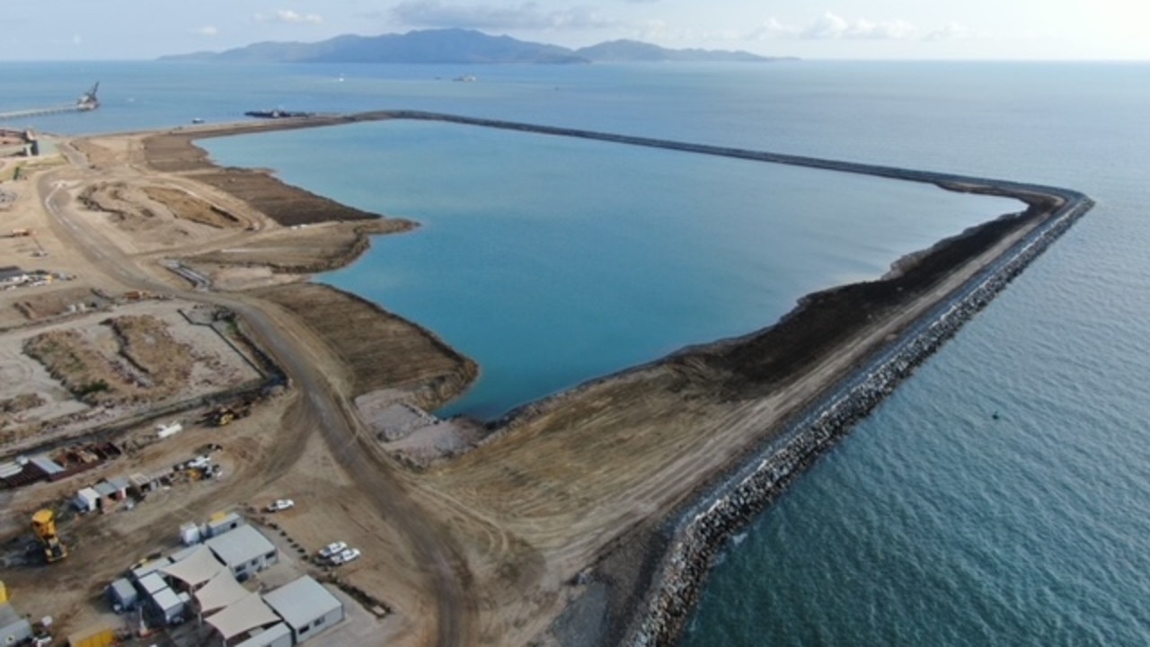 The 62-hectare reclamation area will allow future expansion, with room for up to six new berths. Picture: Port of Townsville.