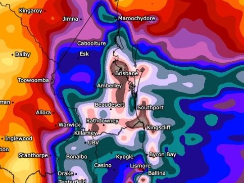 Rainfall totals up to a metre are forecast for South East Queensland and northeast New South Wales. Picture: Supplied