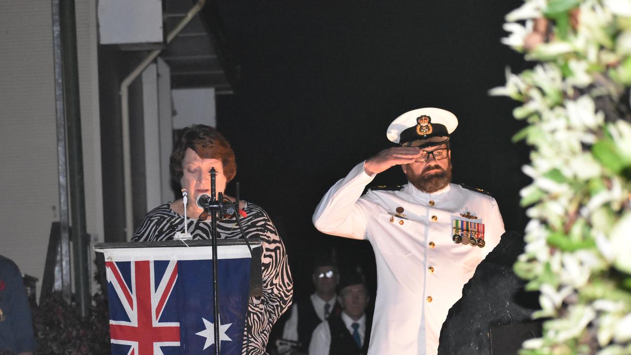 Singing at the Kuttabul dawn service at the Hampden State School Remembrance Garden 2021. Picture: Lillian Watkins