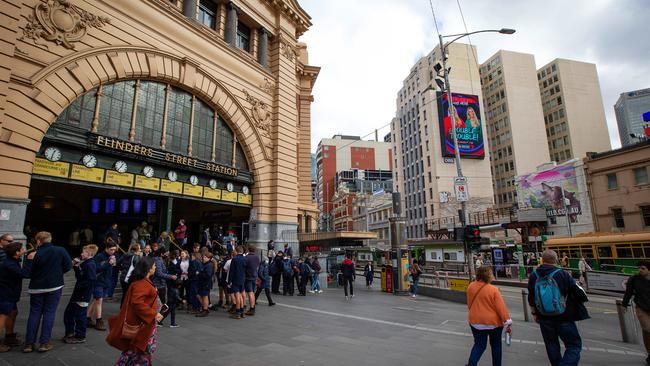 There is no worse place to build an injecting room than next to Flinder St Station. Picture: Mark Stewart