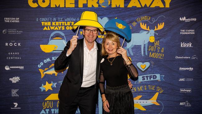 Mayor Geoff McDonald and Lisa McDonald at the opening night function for The Empire's Come From Away at The Rock, Friday, March 14, 2025. Picture: Hey Media