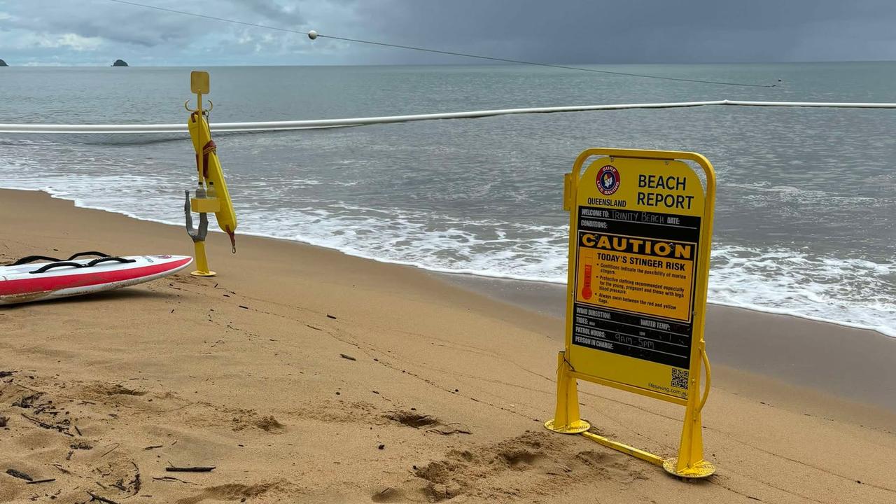 The safe, stinger-net zone at Trinity Beach. Picture: Dylan Nicholson