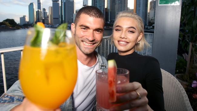 Nick Ingall with Casandra O’Grady at Howard Smith Wharfs. Picture: Steve Pohlner