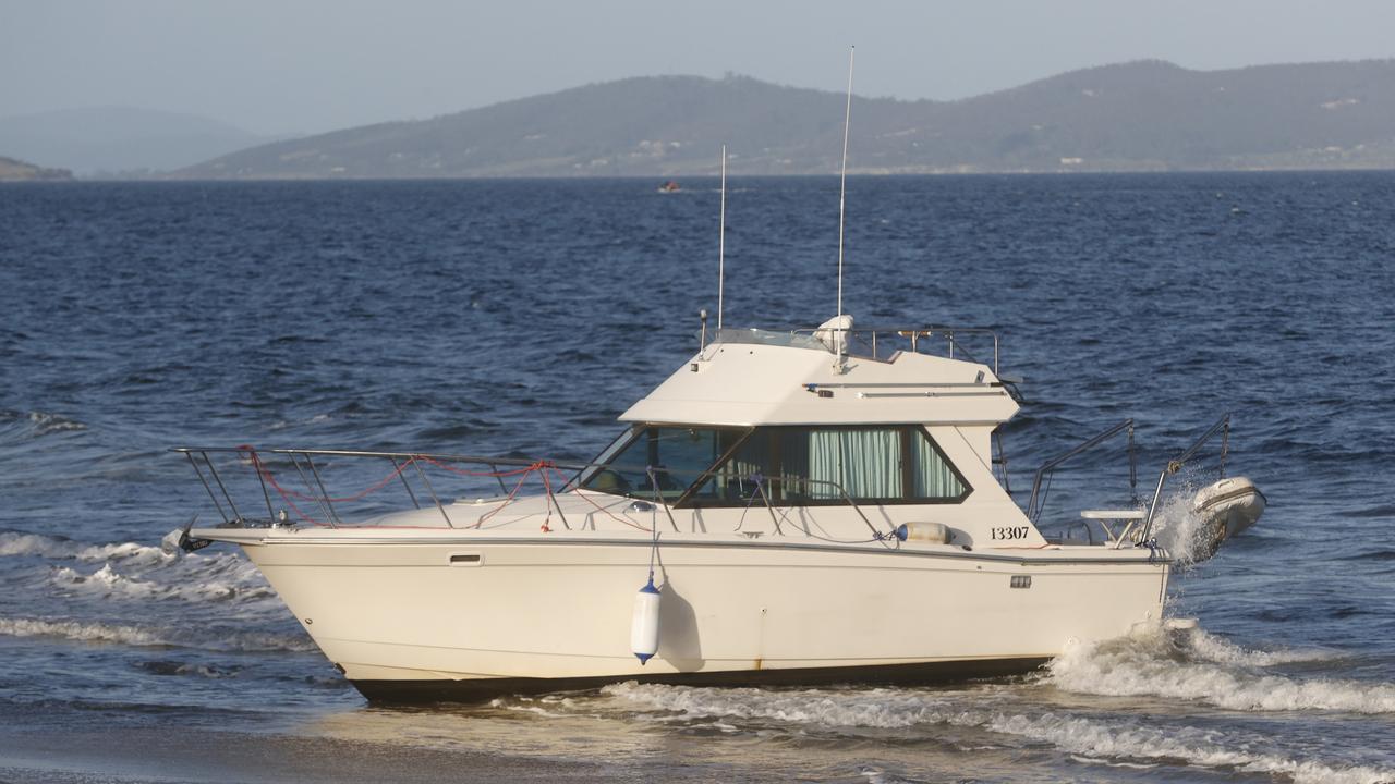 Police believe the man who was on-board departed a nearby marina about five hours before the boat washed up. Picture: NewsWire / Nikki Davis-Jones