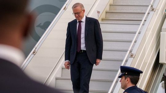 Anthony Albanese lands in San Diego ahead of a meeting with US President Joe Biden and UK Prime Minister Rishi Sunak.