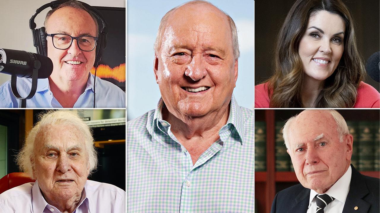 Chris Smith (top left), Peta Credlin (top right), John Laws (bottom left) and John Howard (bottom right), came out in defence of Alan Jones (centre) on Thursday.