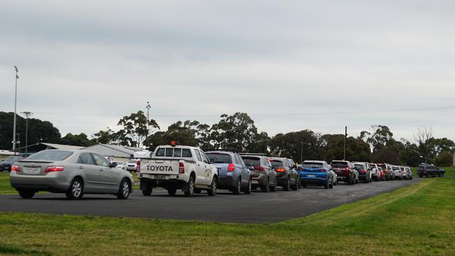 School holidays have put pressure on the Mount Gambier Showground Covid-19 testing clinic. Picture: Jessica Ball