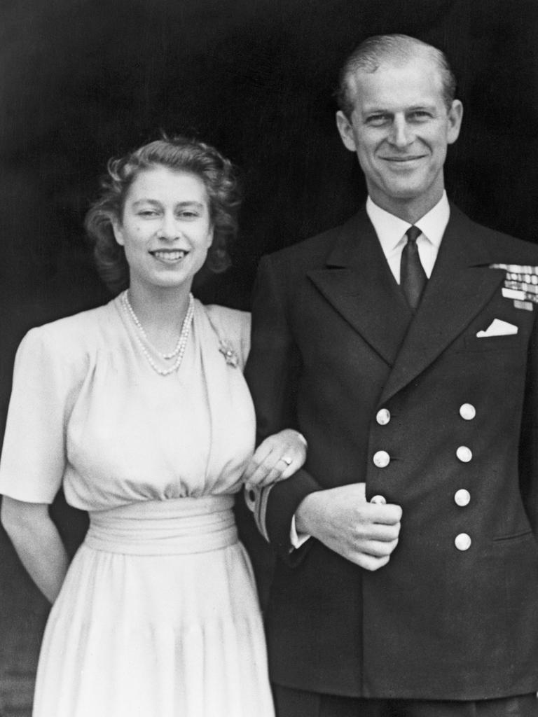 Elizabeth and Philip met at a wedding when she was a young girl, but the Queen has written: “The first time I remember meeting Philip was at the Royal Naval College, Dartmouth, in July 1939, just before the war … I was 13 years of age and he was 18 and a cadet just due to leave. He joined the Navy at the outbreak of war, and I only saw him very occasionally when he was on leave – I suppose about twice in three years.” The fledgling relationship was sustained by regular letters. Picture: Getty