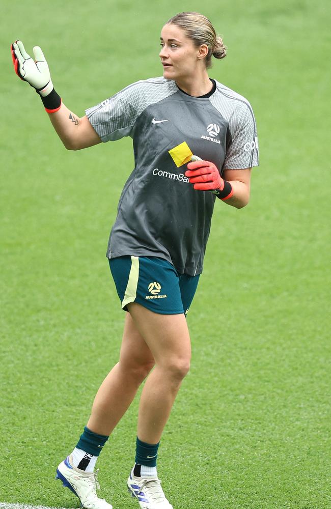 Teagan Micah starred for the Matildas on Sunday night. Picture: Chris Hyde/Getty Images.