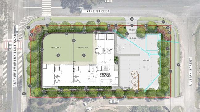 Developer Griffith Group has submitted plans to build a new child care centre opposite a school in Karalee, although the design has since changed since impression was created. Picture: Supplied