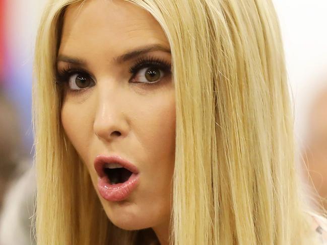 Advisor to the US President Ivanka Trump reacts during an event on the theme "Promoting the place of women at work" on the sidelines of the G20 Summit in Osaka on June 29, 2019. (Photo by Dominique JACOVIDES / POOL / AFP)