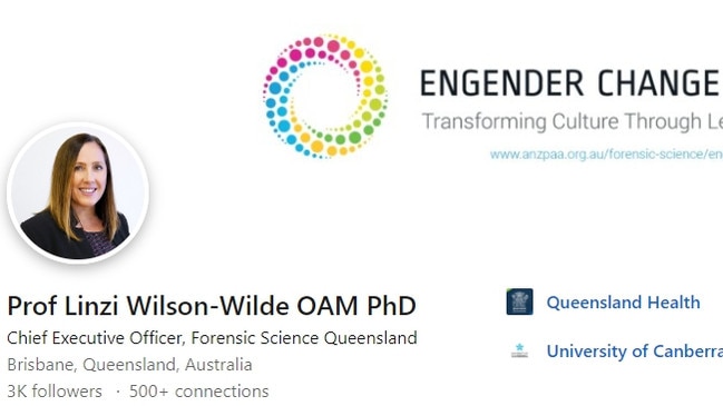 A LinkedIn page for Dr Wilson-Wilde this week.