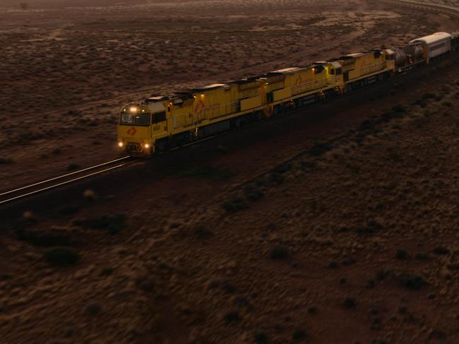 Aurizon train in Central Australia