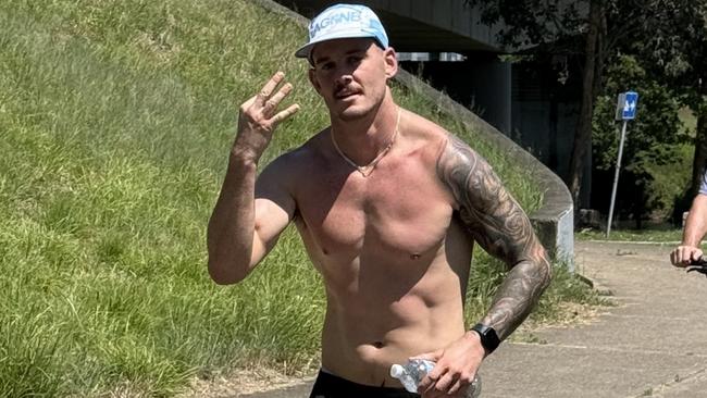 Zachary Ryan jogging around the Nepean River at Penrith. Picture: Contributed