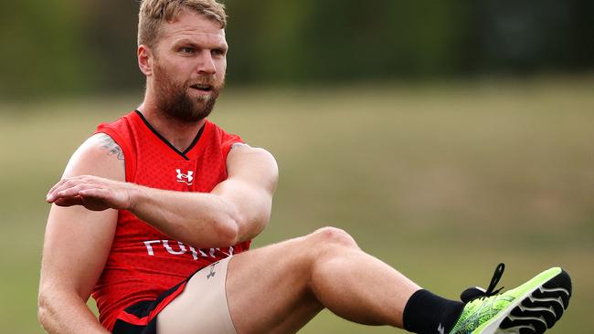 Essendon is hoping to have Jake Stringer available for Round 2. Picture: Mark Stewart