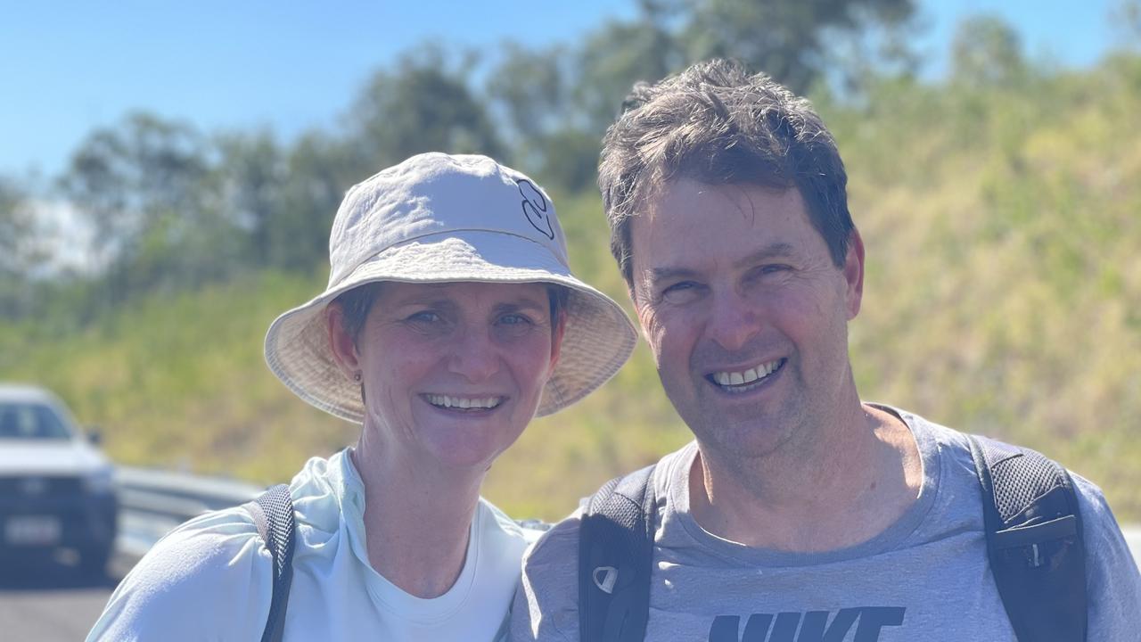 Brian and Leanne Day celebrate the impending opening of the Gympie Bypass at a community event on Saturday August 17, 2024.