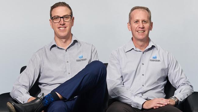 Enlightened Financial Solutions Mackay owner/financial planner Scott Jamieson (left) with CEO/founder James Wortley. Picture: Jim Cullen Photography