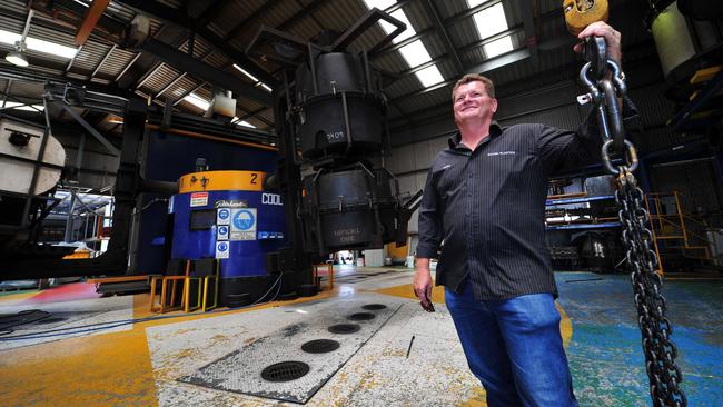 2013: Gough Plastics director Simon Gough inside the workshop