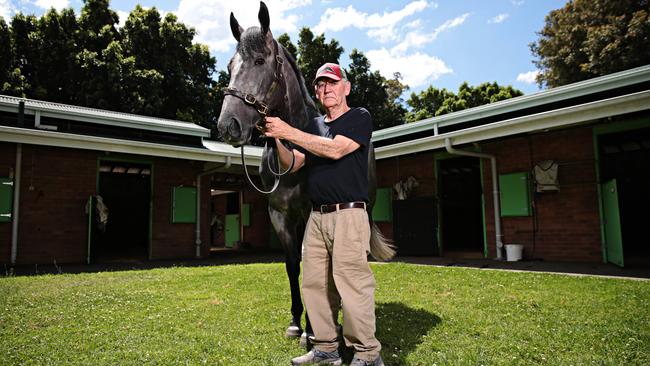 Les Bridge, at his stables in Randwick, hopes Classique Legend will add The Everest to a list of wins that includes the 1987 Melbourne Cup. Picture: Adam Yip.